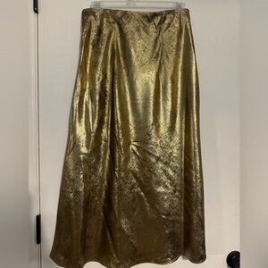Gold midi skirt